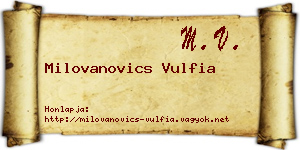 Milovanovics Vulfia névjegykártya